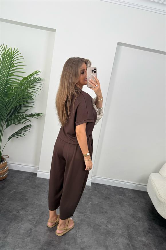 1. Sınıf Kalite Modal Oysh Kumaş Harem Takım Acı Kahve