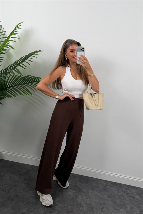 1. Sınıf Kalite İthal Model Kumaş Likralı Pantolon Acı Kahve 