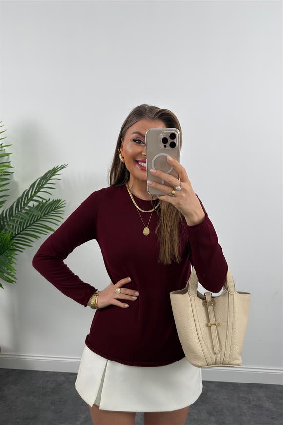 1. Sınıf Kalite Organik Kumaş Baharlık Basic Triko Bordo