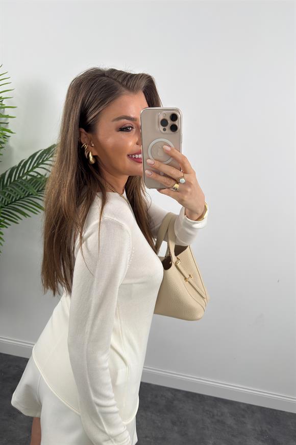 1. Sınıf Kalite Organik Kumaş Baharlık Basic Triko Ekru