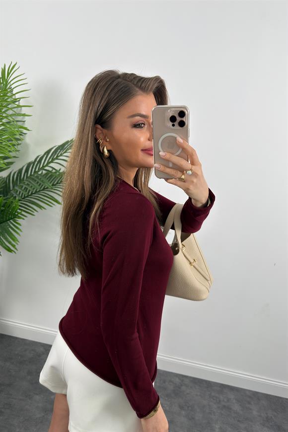 1. Sınıf Kalite Organik Kumaş Baharlık Basic Triko Bordo