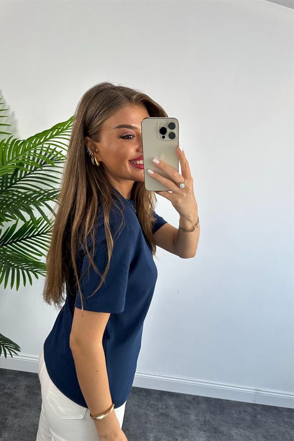 1. Sınıf Kalite Massi Model %100 Pamuklu Lüx Basic Tshirt Lacivert