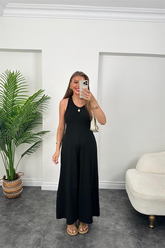1. Sınıf Kalite Oyhs Model Halter Yaka Likralı Tulum Siyah