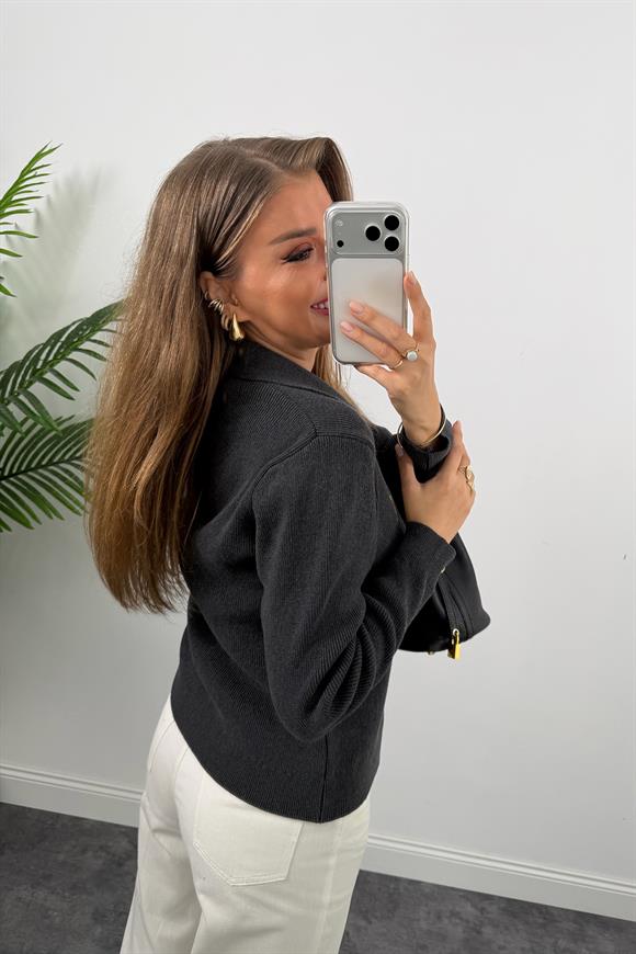 1. Sınıf Kalite Marka Model Gold Nakışlı Hırka Antrasit