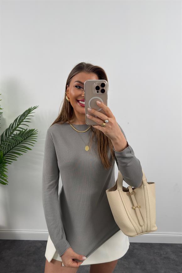 1. Sınıf Kalite Organik Kumaş Baharlık Basic Triko Tatlı Gri