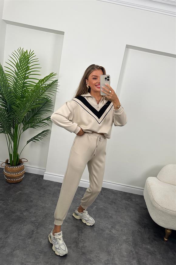 Fermuarlı Şeritli 1. Sınıf Kalite Oysh Model Modal  Kumaş Takım Taş