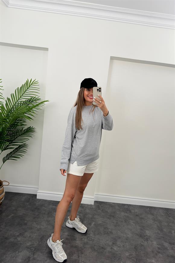 1. Sınıf Kalite Basic Sweat Gri