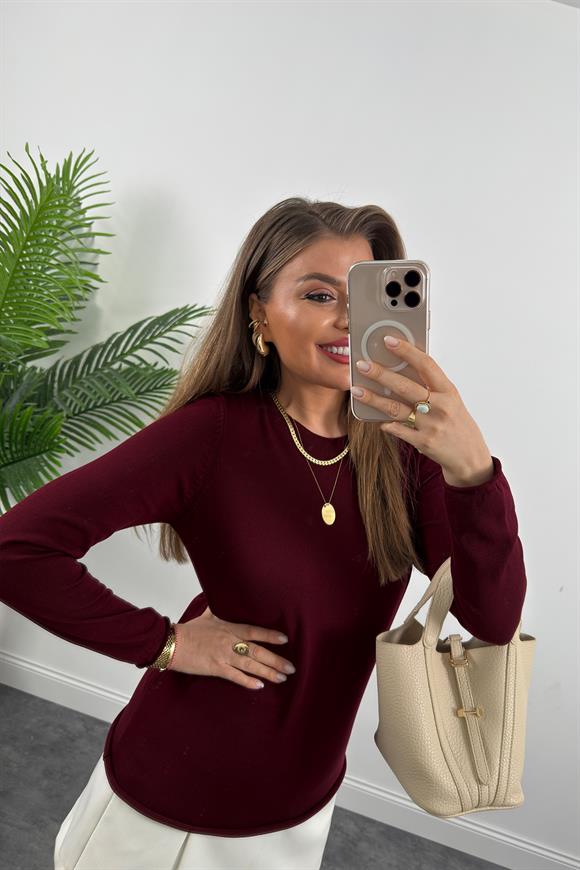 1. Sınıf Kalite Organik Kumaş Baharlık Basic Triko Bordo