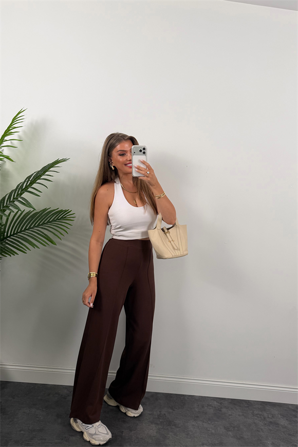 1. Sınıf Kalite İthal Model Kumaş Likralı Pantolon Acı Kahve 