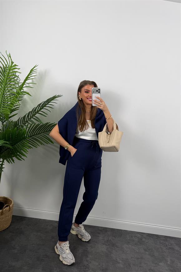 3 İplik Şardonlu Jogger Eşofman Altı Lacivert