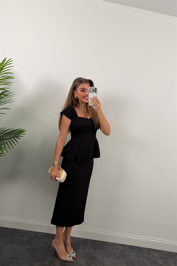 Amore Premium Seri Etek Bluz Takım Siyah 