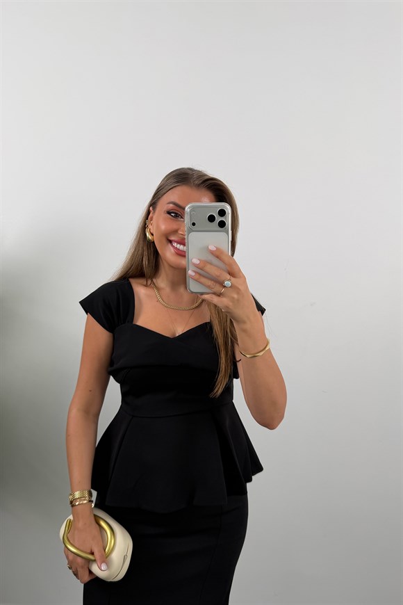 Amore Premium Seri Etek Bluz Takım Siyah 