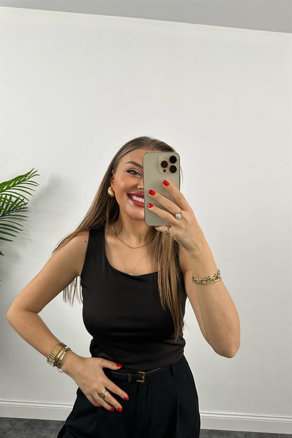 Bebe Marka Likralı Basic Atlet Siyah