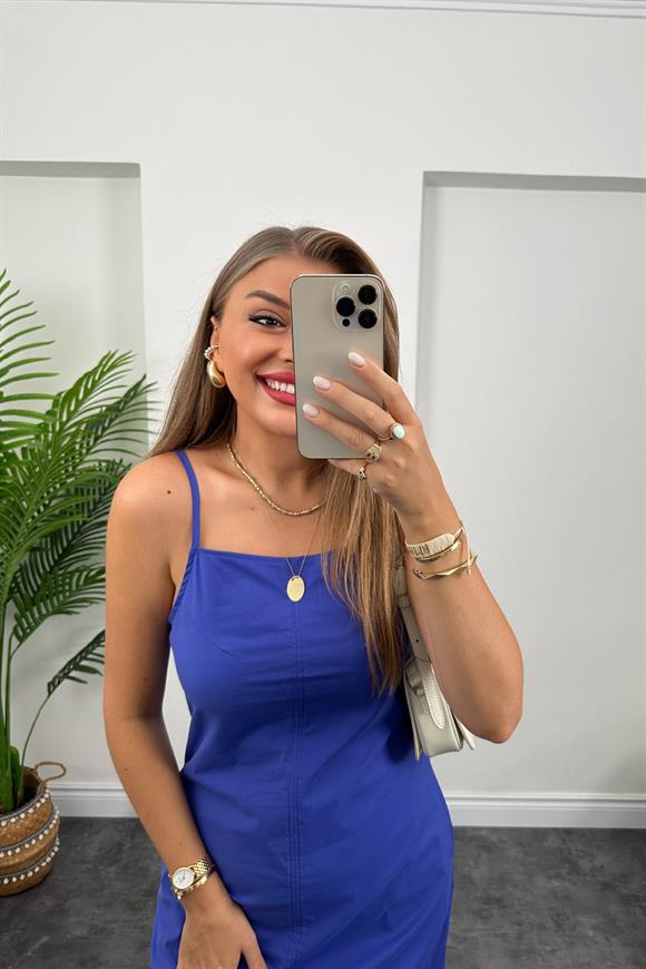 Bebe Marka Lüx Kalite Basic Poplin Elbise Mor