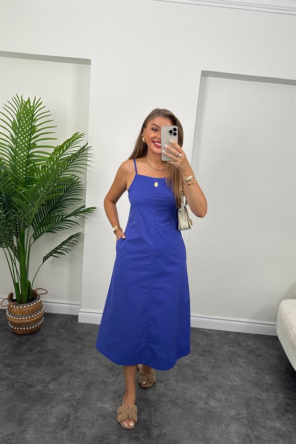 Bebe Marka Lüx Kalite Basic Poplin Elbise Mor