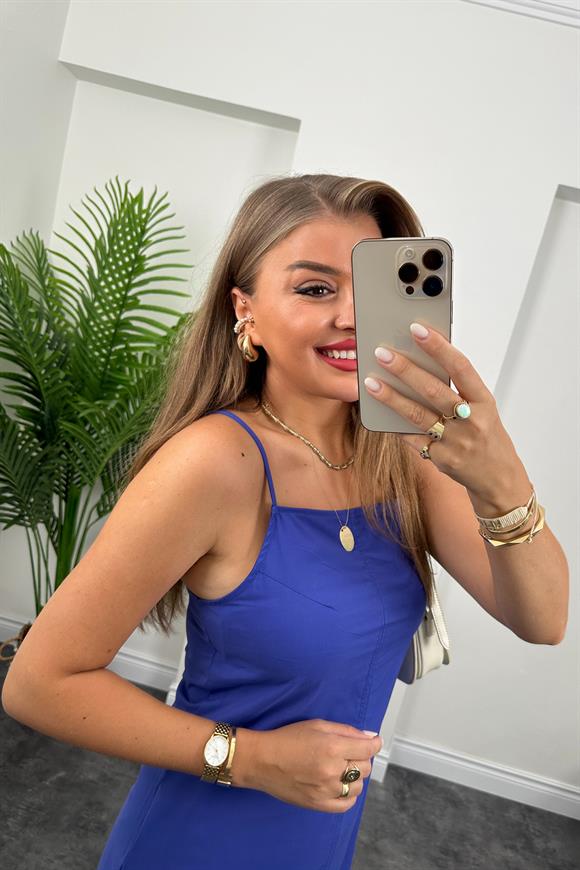 Bebe Marka Lüx Kalite Basic Poplin Elbise Mor