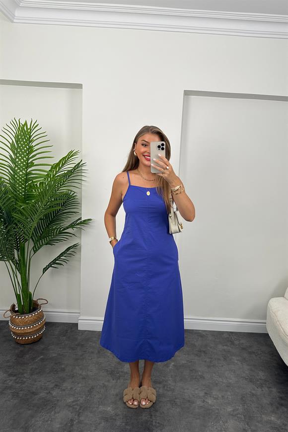 Bebe Marka Lüx Kalite Basic Poplin Elbise Mor