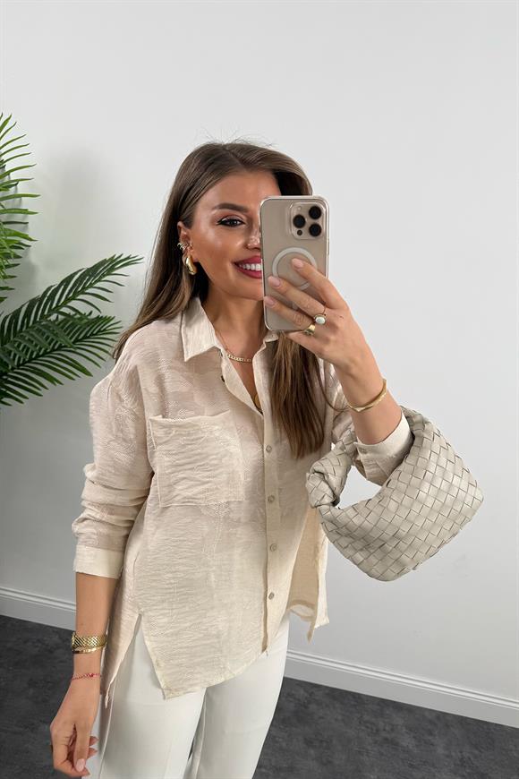 Bebe Marka Lüx Kalite Dantel Efekt Tasarım Gömlek Taş