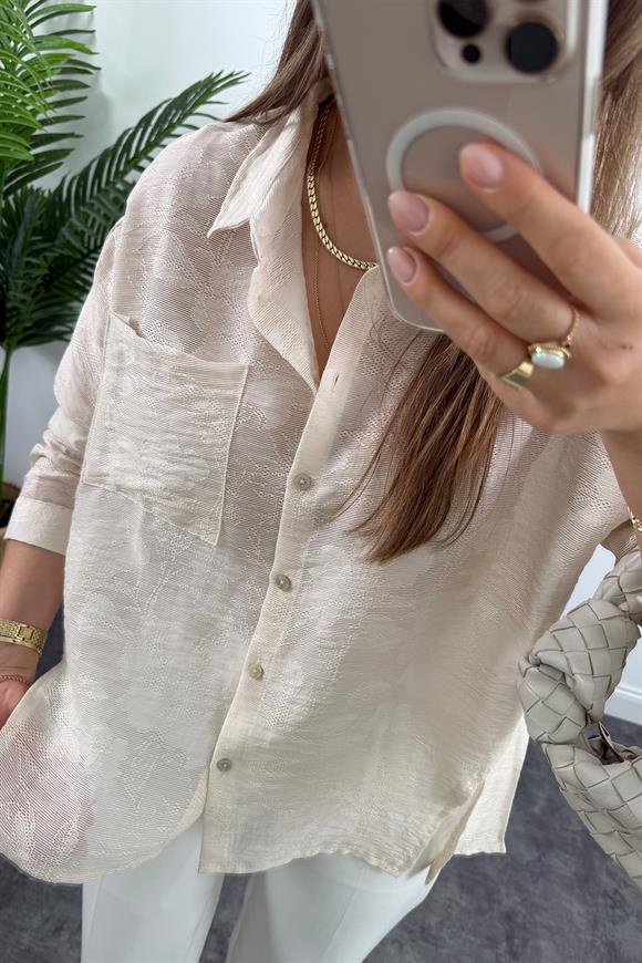 Bebe Marka Lüx Kalite Dantel Efekt Tasarım Gömlek Taş