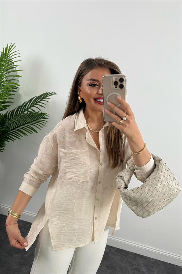 Bebe Marka Lüx Kalite Dantel Efekt Tasarım Gömlek Taş
