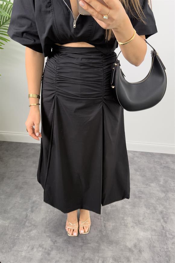 Bebe Marka Lüx Kalite Drapeli Tasarım Balon Etek Siyah