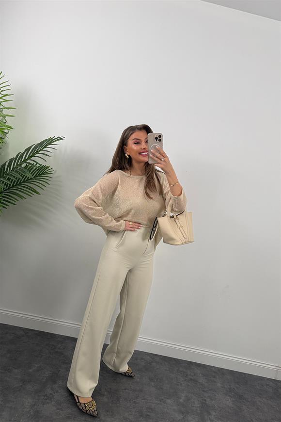 Bebe Marka Lüx Kalite Gold File Bluz