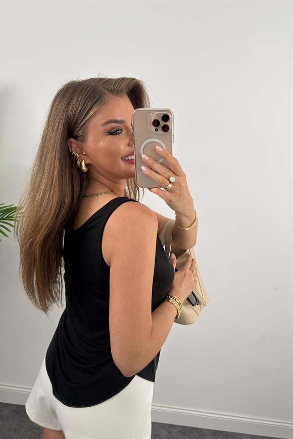 Bebe Marka Lüx Kalite Modal Kumaş Atlet Siyah