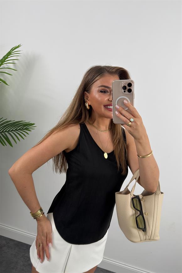 Bebe Marka Lüx Kalite Modal Kumaş Atlet Siyah