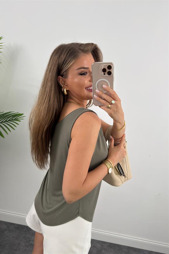 Bebe Marka Lüx Kalite Modal Kumaş Atlet Haki