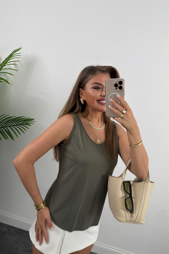 Bebe Marka Lüx Kalite Modal Kumaş Atlet Haki