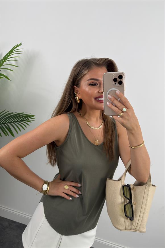 Bebe Marka Lüx Kalite Modal Kumaş Atlet Haki