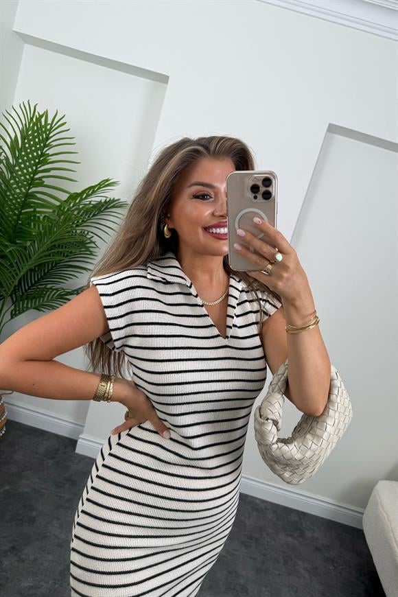 Bebe Marka Lüx Kalite Polo Yaka Marin Elbise