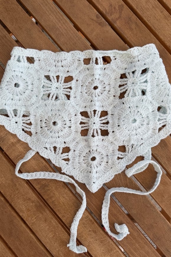 Bebe Mavisi Motifli Üçgen Bandana