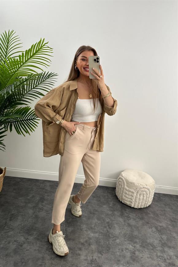 Beli Lastikli Mango Model Atlas Jogger Taş