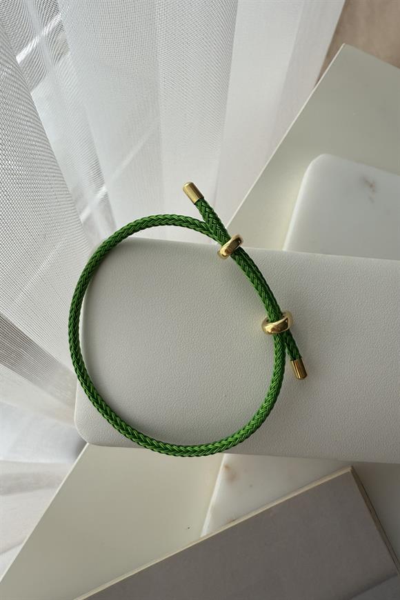 Çelik Örme İp Ayarlanabilir Bileklik(Yeşil)