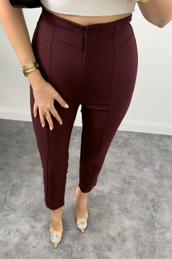 Cigarette Paça Premium Seri Double Atlas Toparlayıcı Kumaş Pantolon Bordo