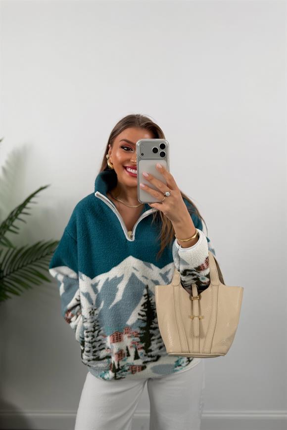 Dön Oysh Model Sırtı Yazılı Polar Sweat