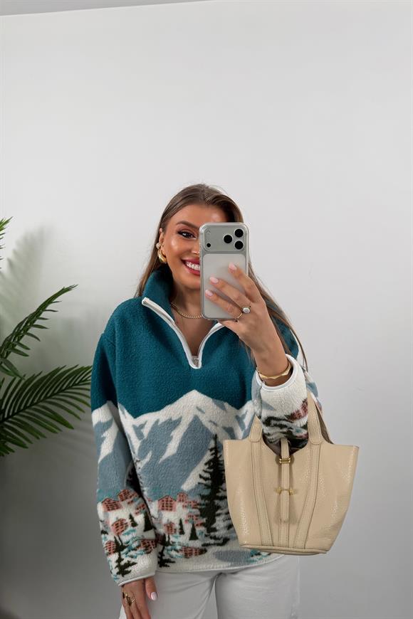 Dön Oysh Model Sırtı Yazılı Polar Sweat