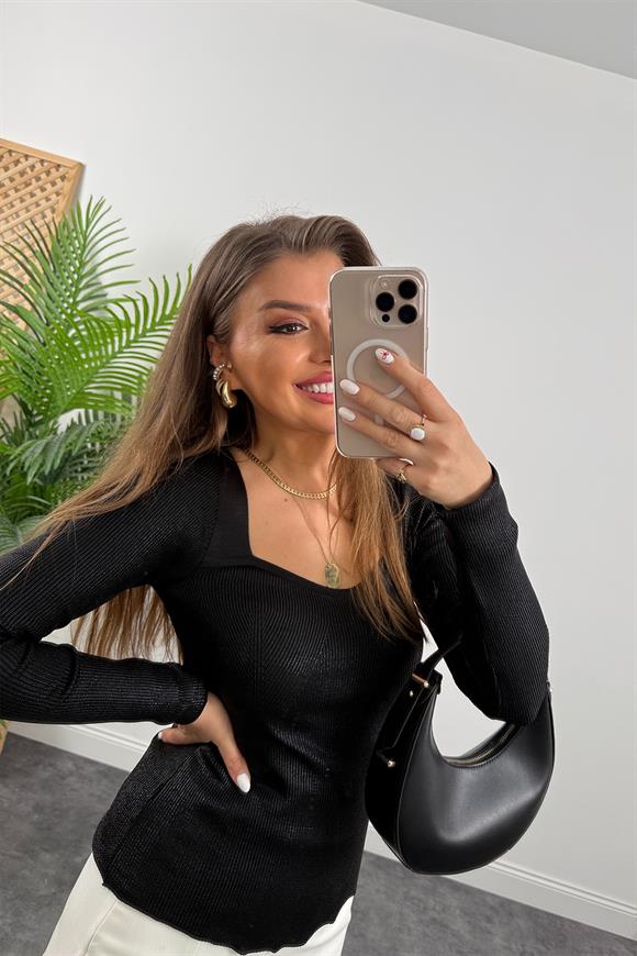 Elit İplik Metalik Triko Siyah