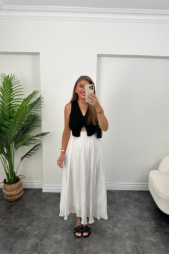 Elit Triko 3 Düğmeli Kısa Yelek Siyah