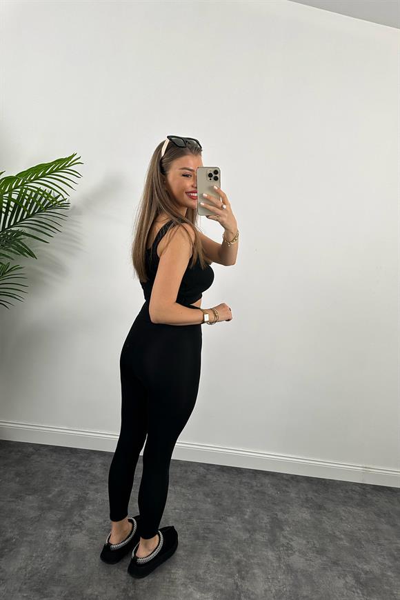 Fit Love Oysh Model İçi Şardonlu Toparlayıcı Tayt Siyah