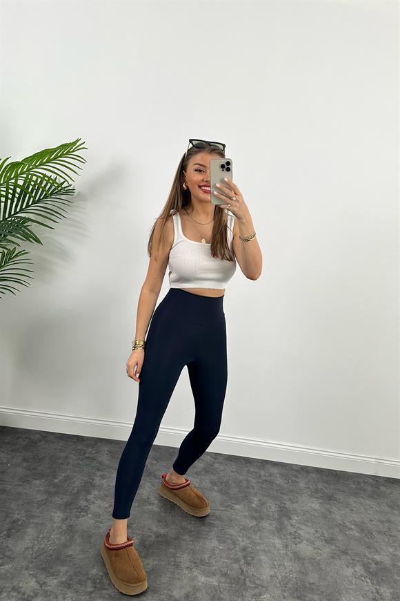 Fit Love Oysh Model İçi Şardonlu Toparlayıcı Tayt Lacivert