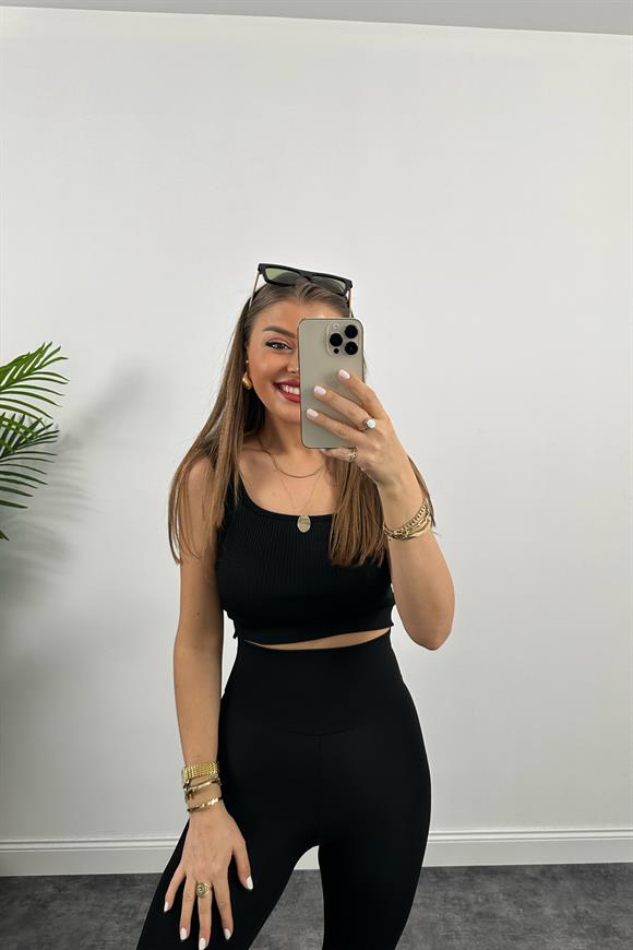 Fit Love Oysh Model İçi Şardonlu Toparlayıcı Tayt Siyah