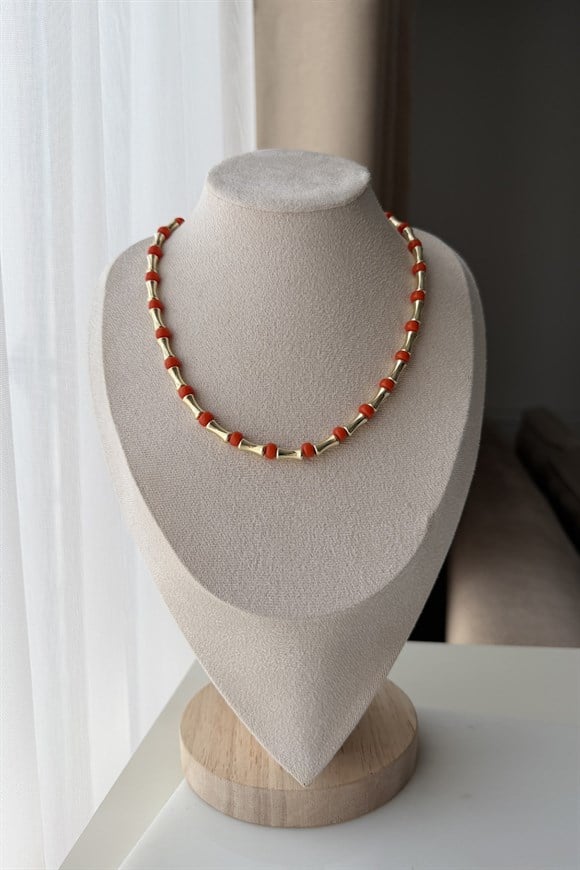 Kırmızı Topçuk Kolye