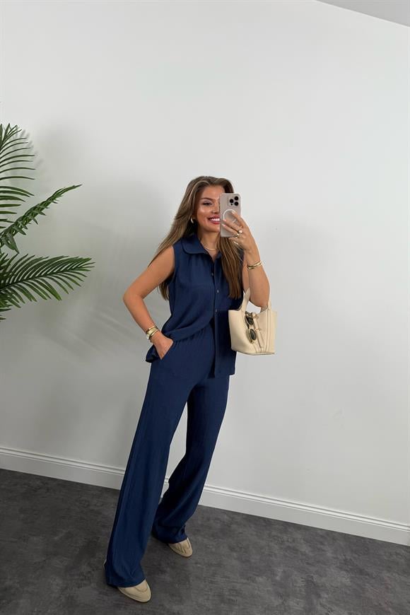 Love İt Basic Likralı Gofre Takım İndigo