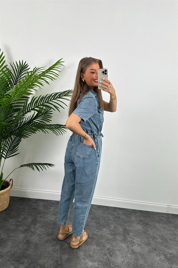 Lüx Kalite Beli Lastikli Jean Tulum