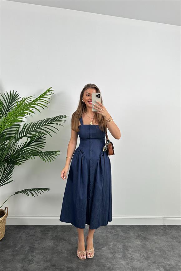 Lüx Kalite İpek Tensel Prenses Model Jean Elbise