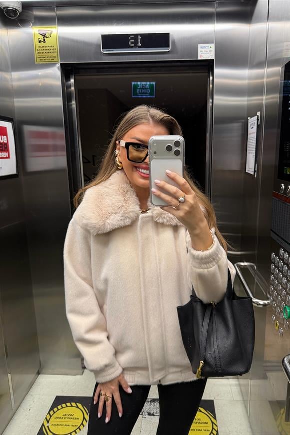 Lüx Kalite İthal Kumaş Kürk Mont Taş