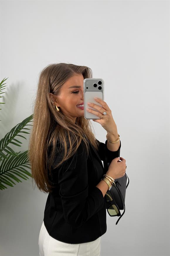 Lüx Kalite Likralı Çelik Kumaş Oturtma Blazer Ceket