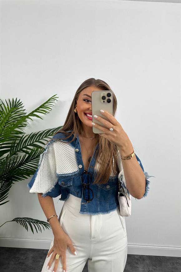 Lüx Kalite Marka Model Tasarım Jean Mixli Ceket